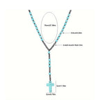 Pendant Necklace Natural Stone Beaded Cross Men Women - product gallery image 4