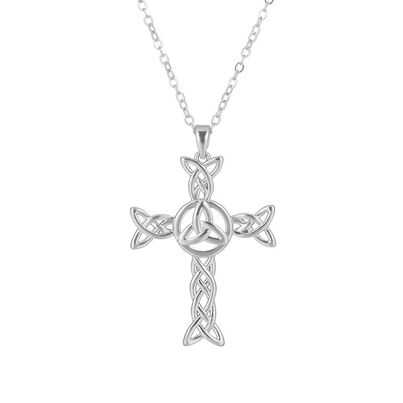 Pendant Necklace Sterling Silver Celtic Knot Cross Spiral