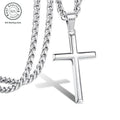 Pendant Necklace Sterling Silver Cuban Chain Cross Solid