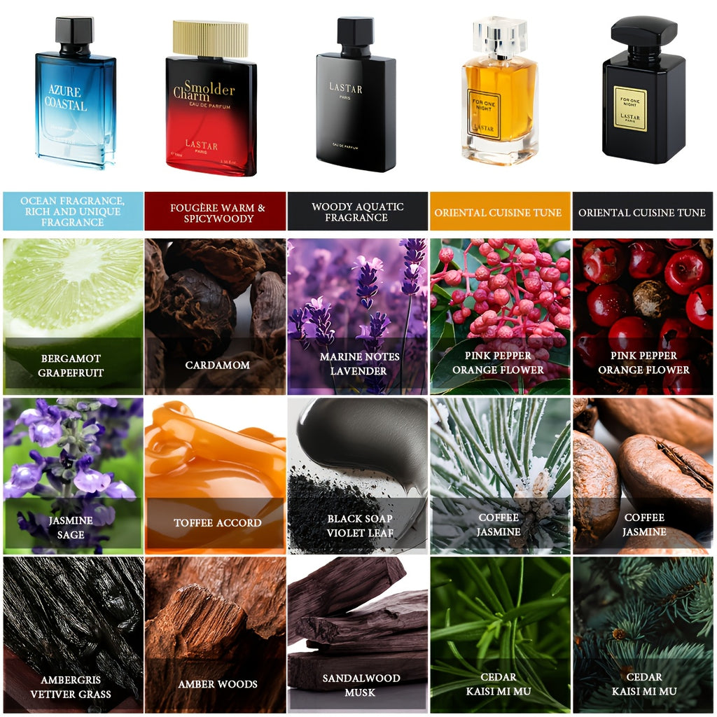 Perfume Gift Set Men's Cologne Amber Sandalwood Fragrance with 50ml, 55ml - product gallery image 4
