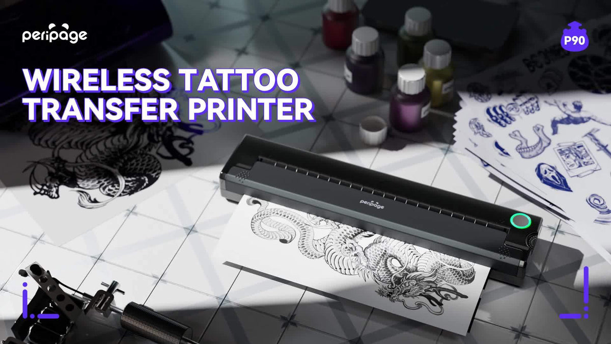 PeriPage P90 Wireless Tattoo Stencil with Printer Portable Heat Transfer Machine - product gallery image 9