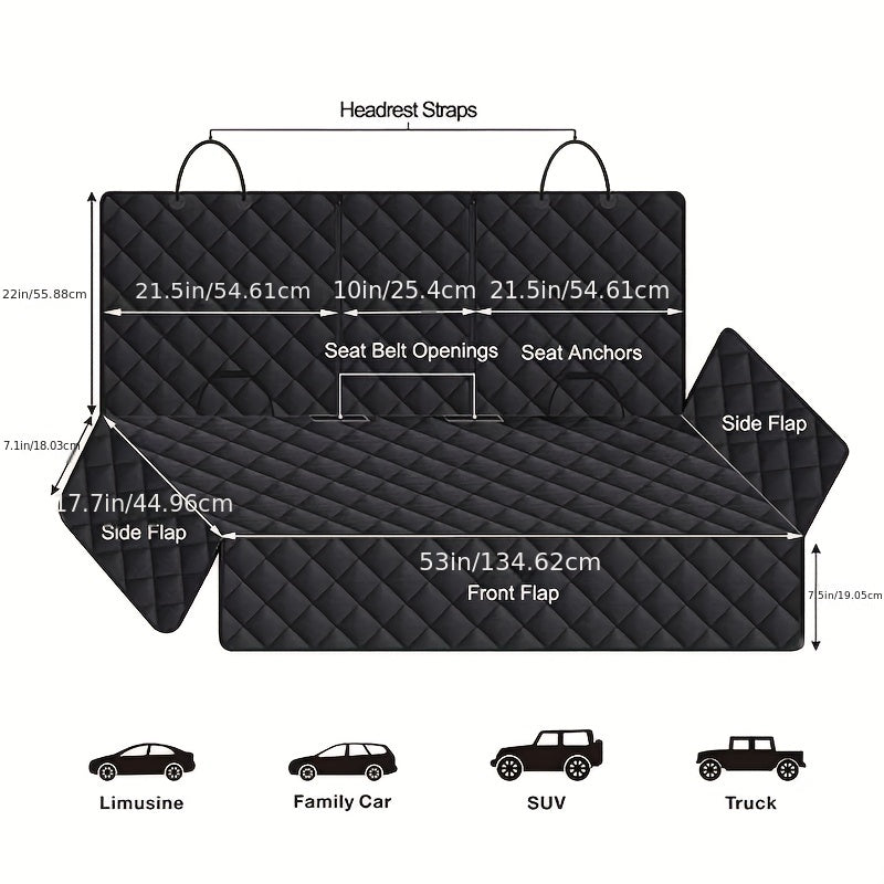 Pet Car Seat Cover Dog Safety Protector with Cotton, Mat Rear Back Hammock - product gallery image 2