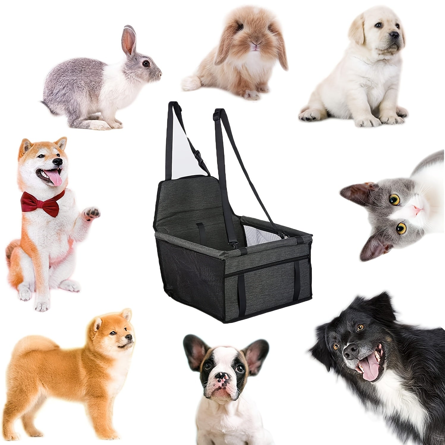 Pet Car Seat with Pad Breathable Mesh Anti-Dirt Anti-Bite - product gallery image 5