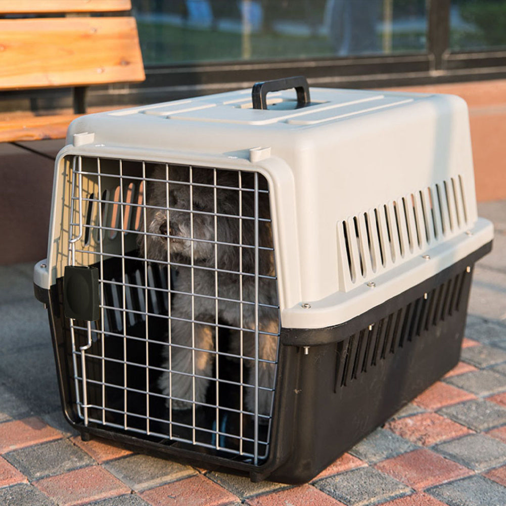 Pet Carrier with 48cm, Metal, 48*32*30cm, Plastic Ventilated Crate Metal Door - product gallery image 5