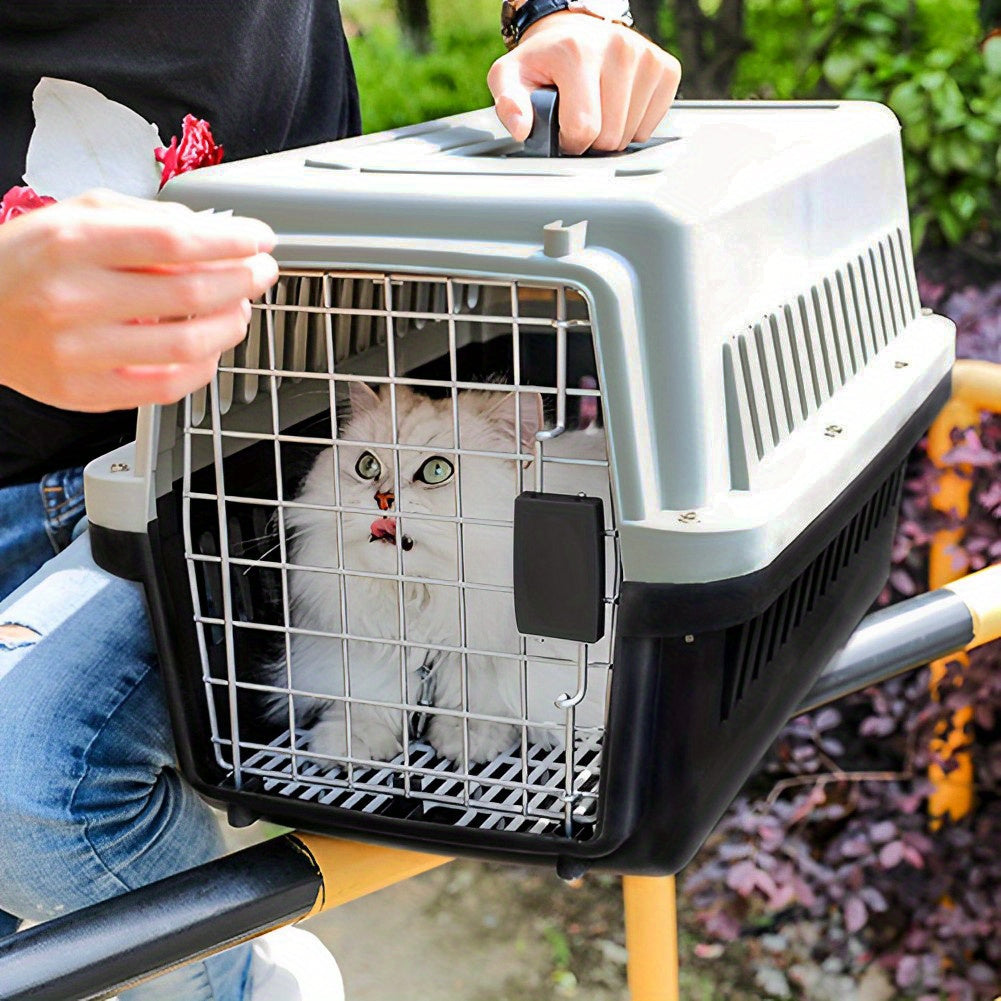 Pet Carrier with 48cm, Metal, 48*32*30cm, Plastic Ventilated Crate Metal Door