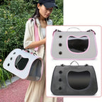 Pet Carrier with Foldable, Large Bag Foldable Dog Cat Travel