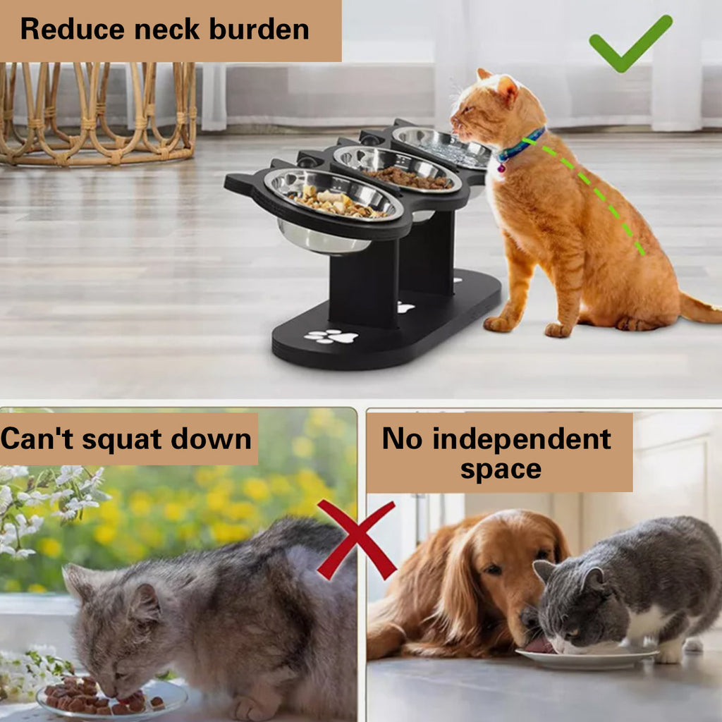 Pet Food Feeding Stand Station Stainless with Adjustable Height, Stainless Steel - product gallery image 2