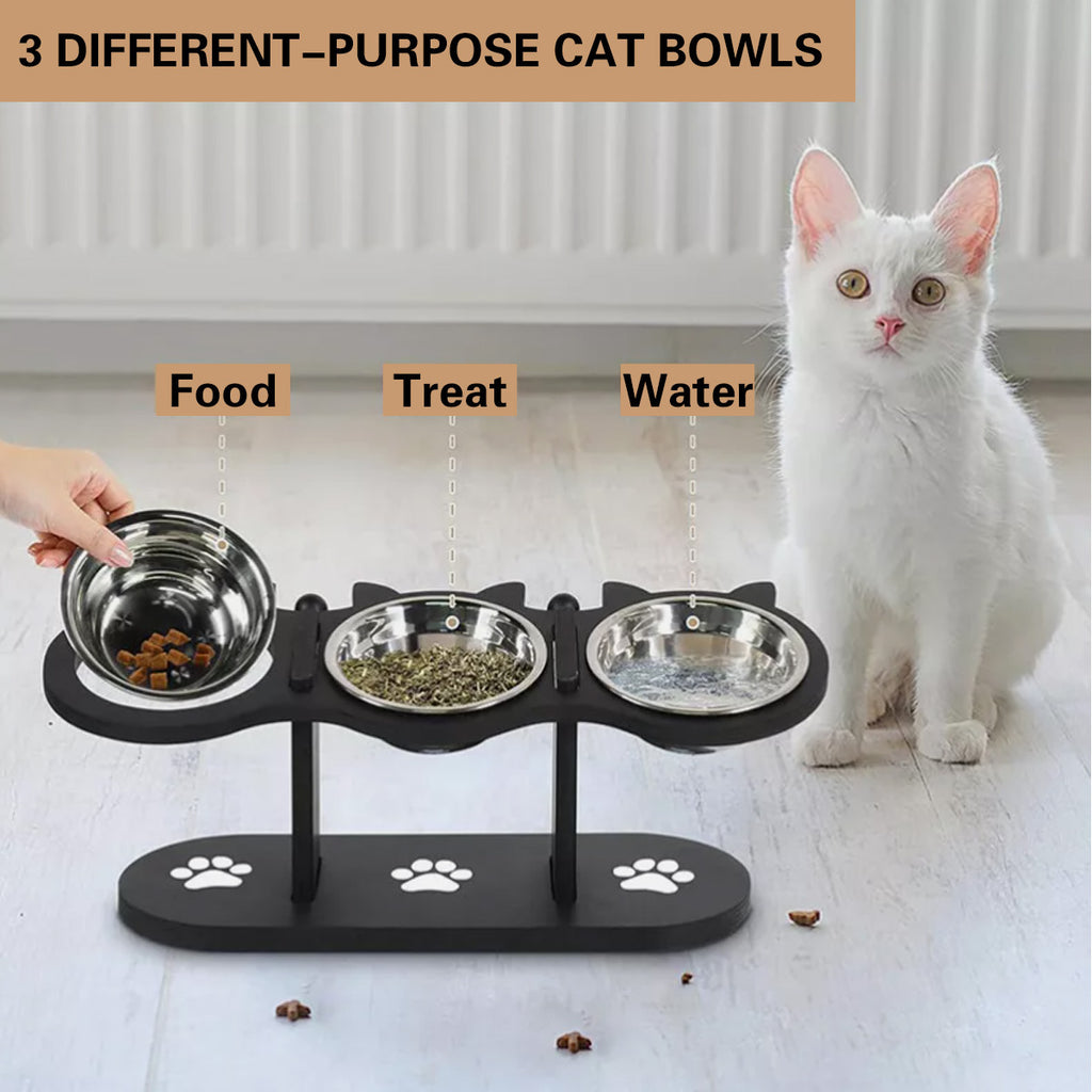 Pet Food Feeding Stand Station Stainless with Adjustable Height, Stainless Steel - product gallery image 3