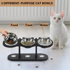 Pet Food Feeding Stand Station Stainless with Adjustable Height, Stainless Steel - product gallery image 3