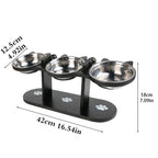 Pet Food Feeding Stand Station Stainless with Adjustable Height, Stainless Steel - product gallery image 4