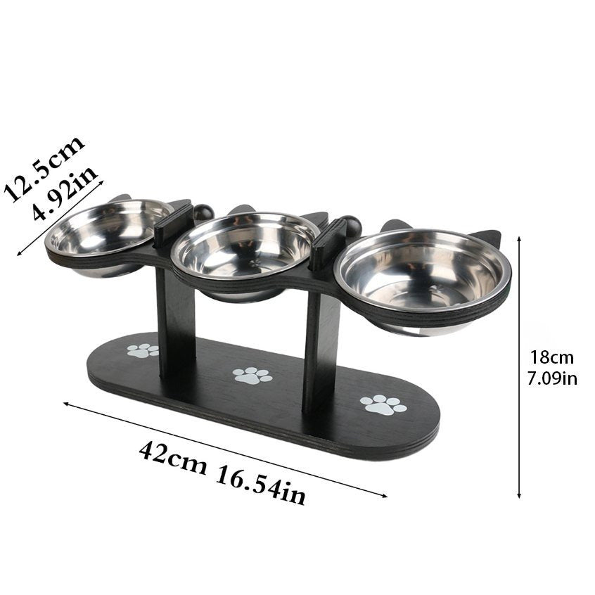 Pet Food Feeding Stand Station Stainless with Adjustable Height, Stainless Steel - product gallery image 4
