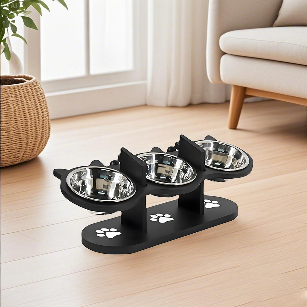 Pet Food Feeding Stand Station Stainless with Adjustable Height, Stainless Steel - product gallery image 5