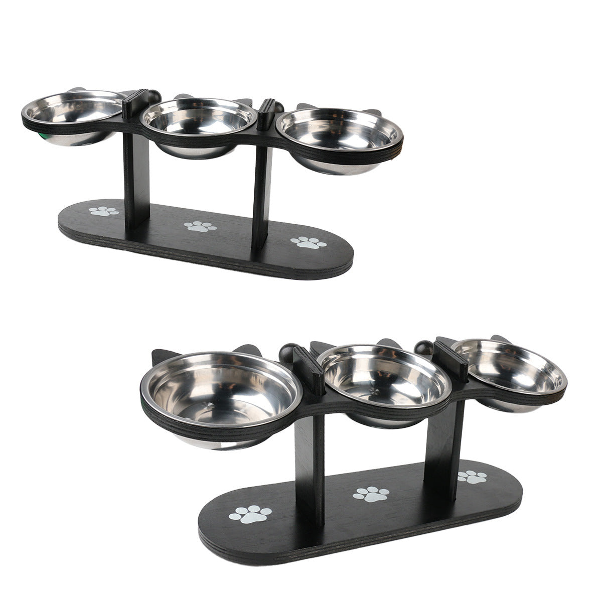 Pet Food Feeding Stand Station Stainless with Adjustable Height, Stainless Steel - product gallery image 7