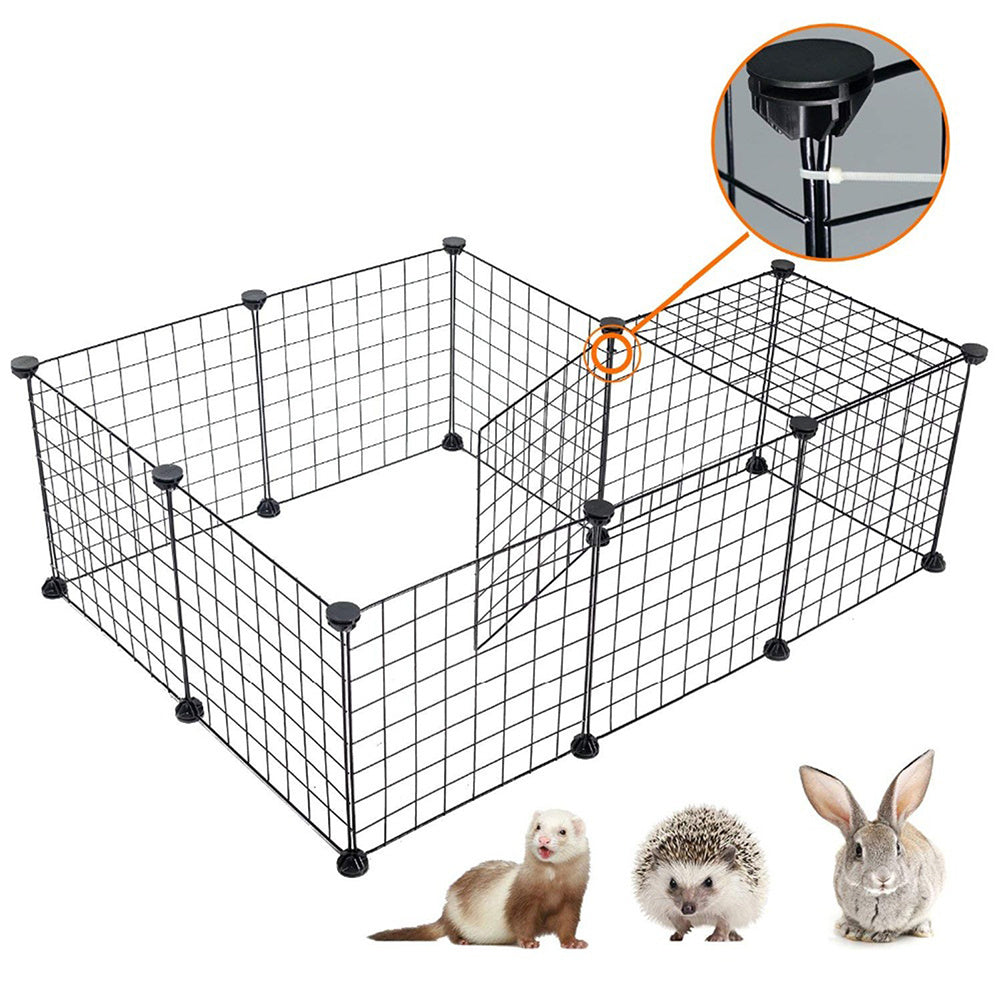 Pet Playpen with 35cm, Metal, Twelve-Panel Metal Grid Panels - product gallery image 11