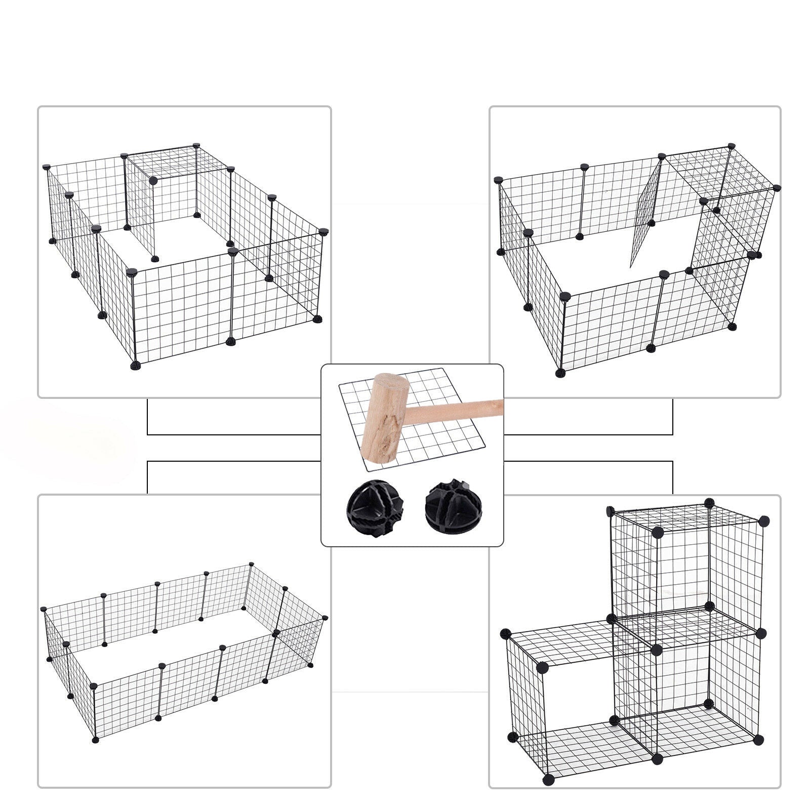 Pet Playpen with 35cm, Metal, Twelve-Panel Metal Grid Panels - product gallery image 13
