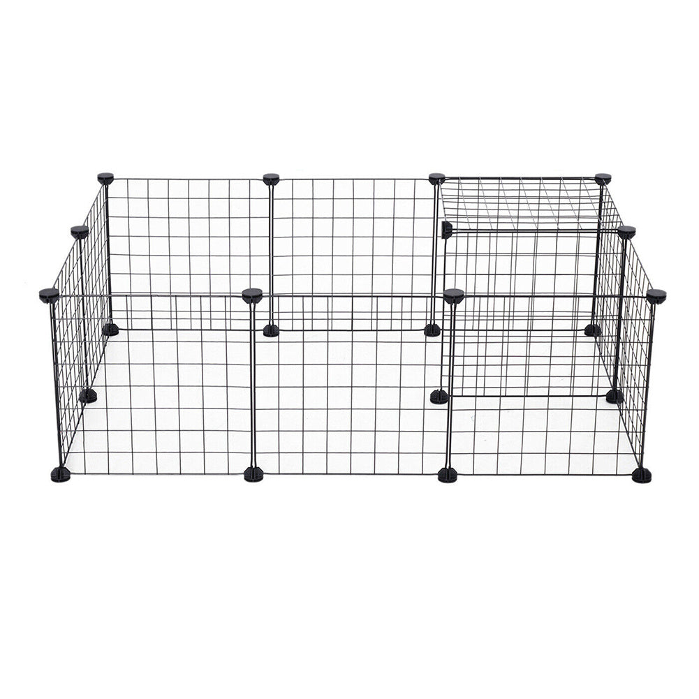 Pet Playpen with 35cm, Metal, Twelve-Panel Metal Grid Panels - product gallery image 21
