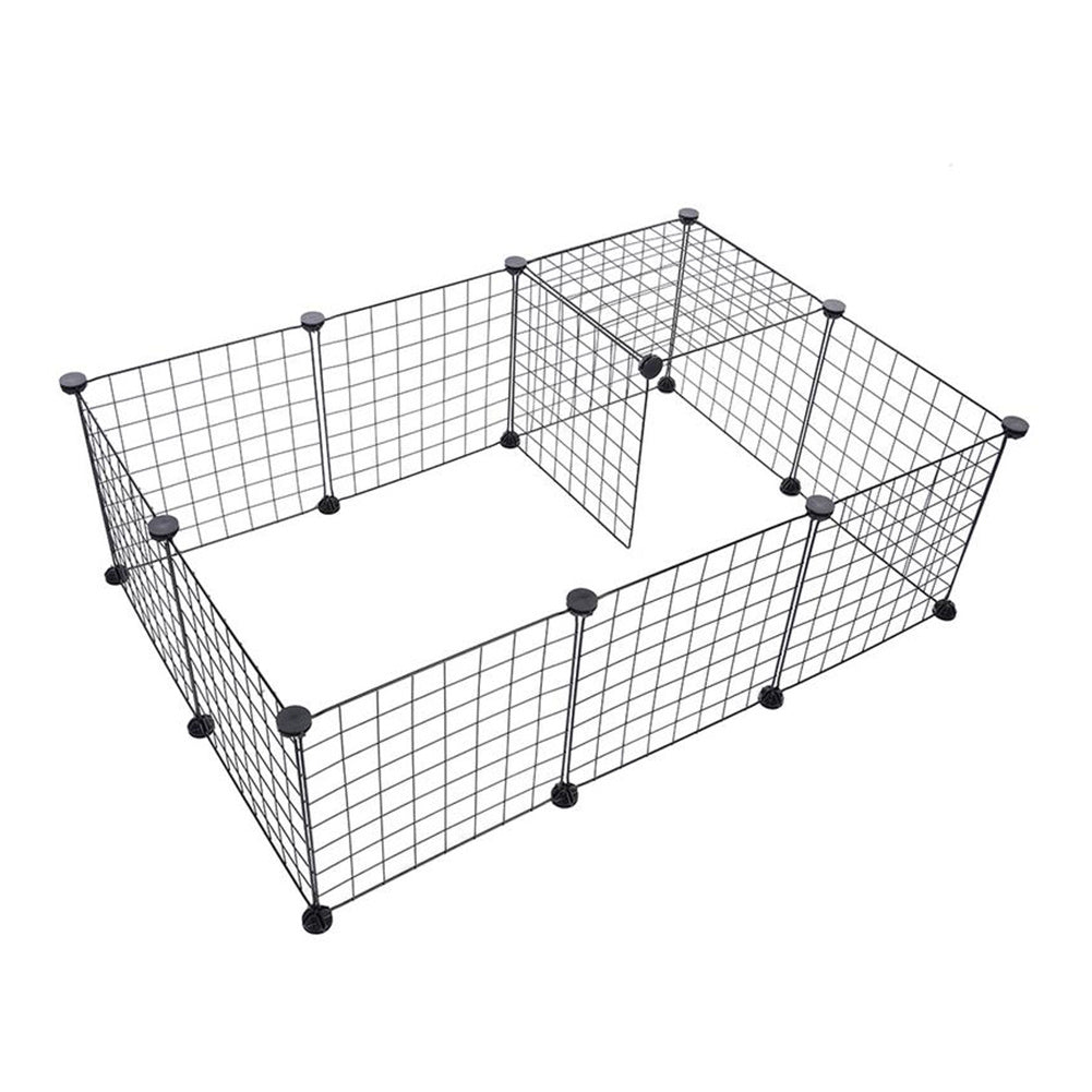 Pet Playpen with 35cm, Metal, Twelve-Panel Metal Grid Panels - product gallery image 22