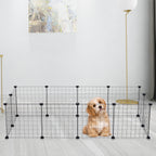 Pet Playpen with 35cm, Metal, Twelve-Panel Metal Grid Panels - product gallery image 3