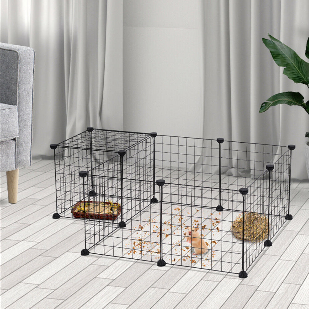 Pet Playpen with 35cm, Metal, Twelve-Panel Metal Grid Panels - product gallery image 4