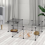 Pet Playpen with 35cm, Metal, Twelve-Panel Metal Grid Panels - product gallery image 4