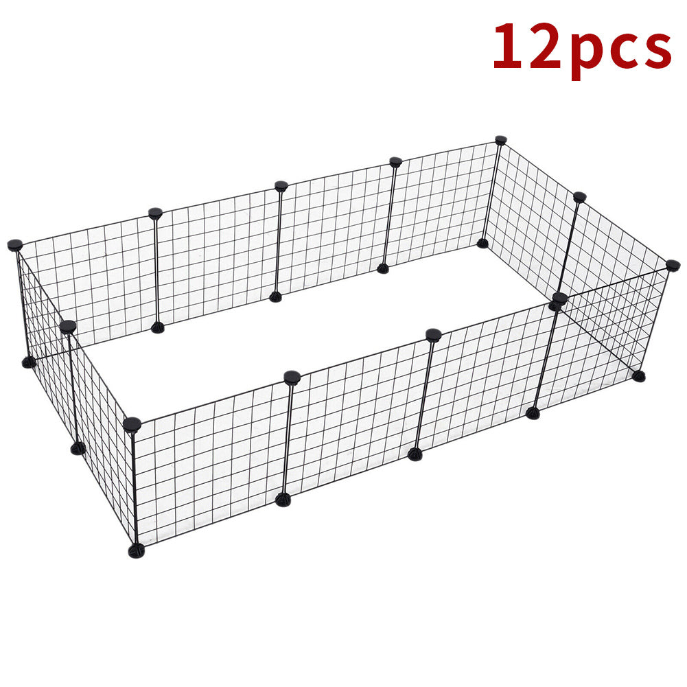 Pet Playpen with 35cm, Metal, Twelve-Panel Metal Grid Panels - product gallery image 6