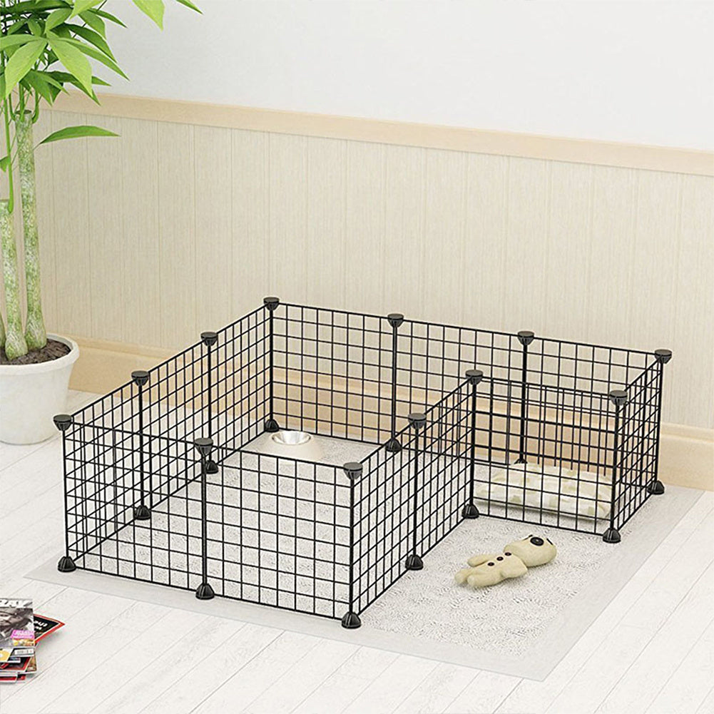 Pet Playpen with 35cm, Metal, Twelve-Panel Metal Grid Panels - product gallery image 9