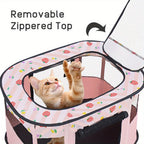 Pet Playpen with Foldable, Stainless Steel, 1, Foldable Portable Dog Cat Crate Soft - product gallery image 12
