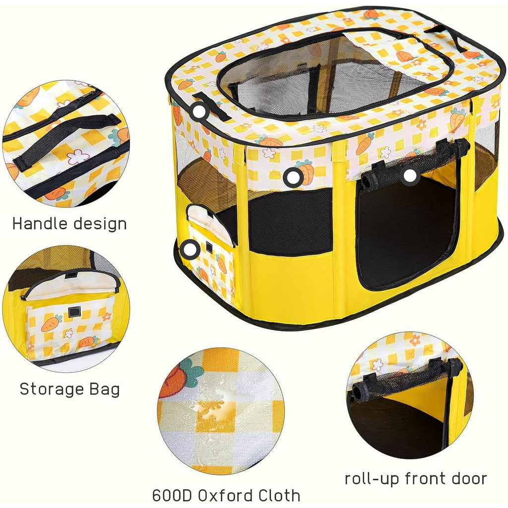 Pet Playpen with Foldable, Stainless Steel, 1, Foldable Portable Dog Cat Crate Soft - product gallery image 17