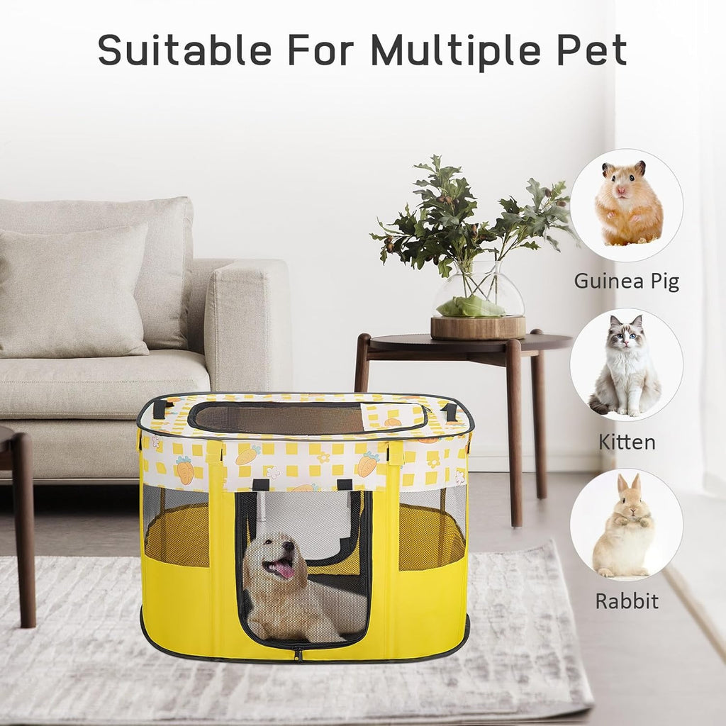 Pet Playpen with Foldable, Stainless Steel, 1, Foldable Portable Dog Cat Crate Soft - product gallery image 18