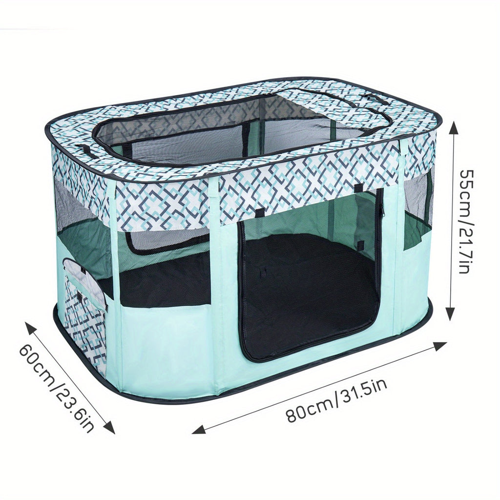 Pet Playpen with Foldable, Stainless Steel, 1, Foldable Portable Dog Cat Crate Soft - product gallery image 20