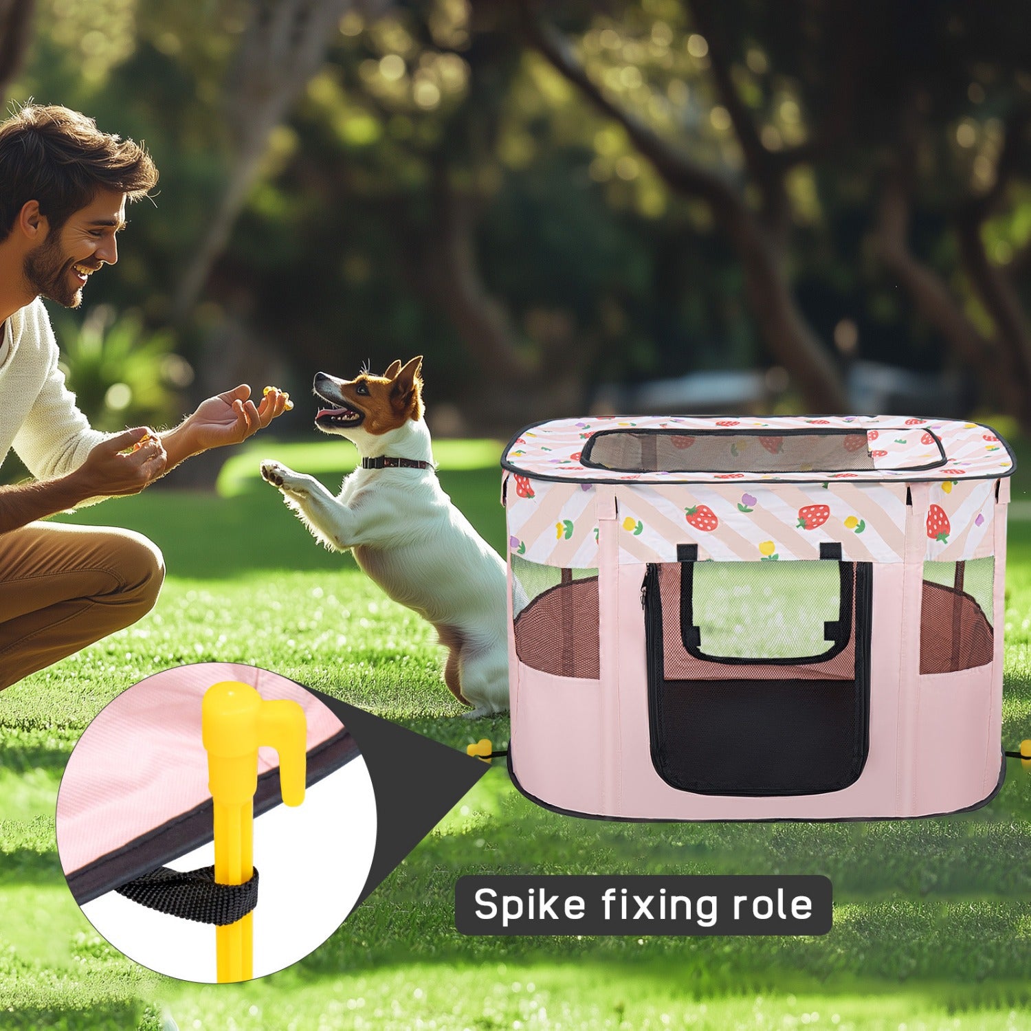 Pet Playpen with Foldable, Stainless Steel, 1, Foldable Portable Dog Cat Crate Soft - product gallery image 22