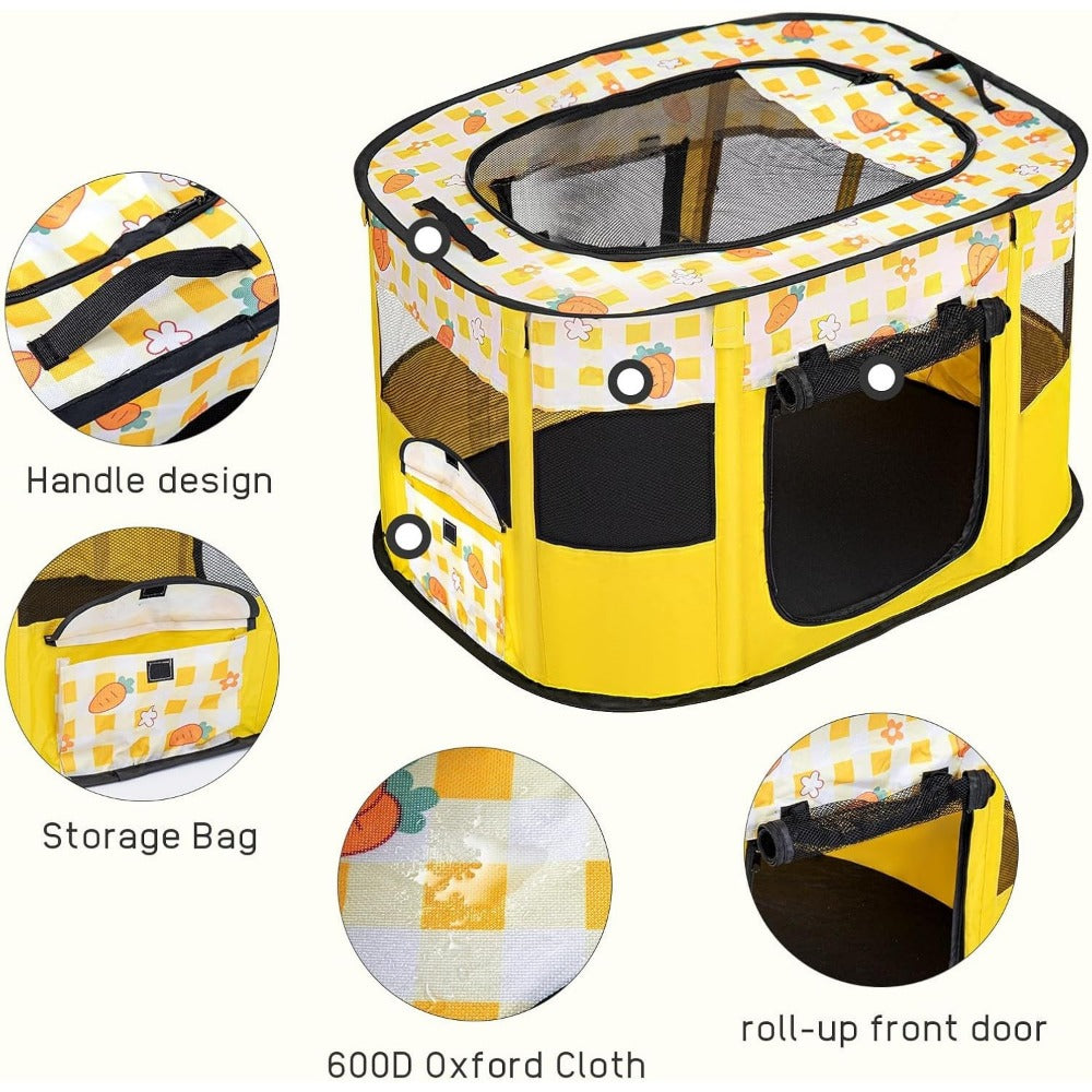 Pet Playpen with Foldable, Stainless Steel, 1, Foldable Portable Dog Cat Crate Soft - product gallery image 5