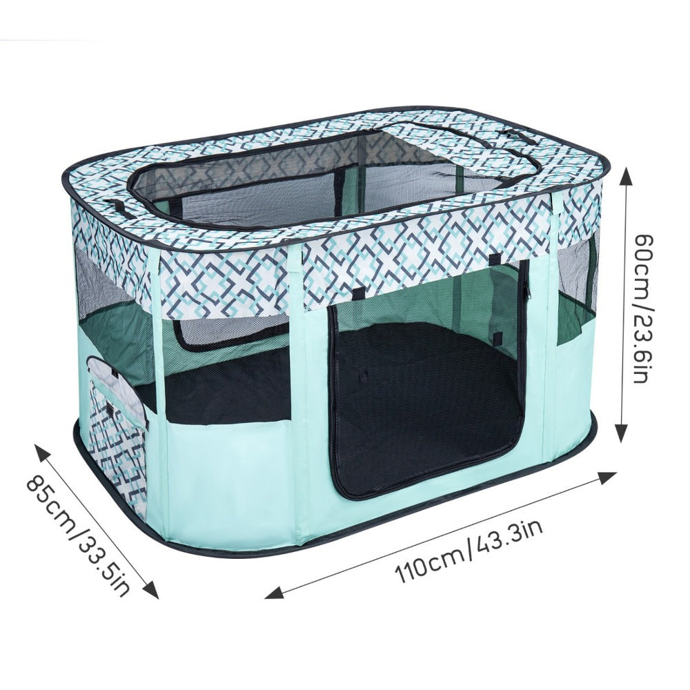 Pet Playpen with Foldable, Stainless Steel, 1, Foldable Portable Dog Cat Crate Soft - product gallery image 6