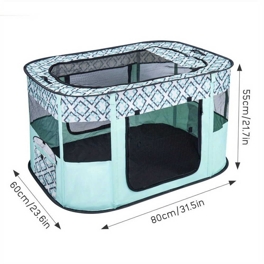 Pet Playpen with Foldable, Stainless Steel, 1, Foldable Portable Dog Cat Crate Soft - product gallery image 7