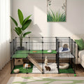 Pet Playpen with Lockable, Metal, Two-Storey Metal Grid Panels 143x73x71cm - Black option