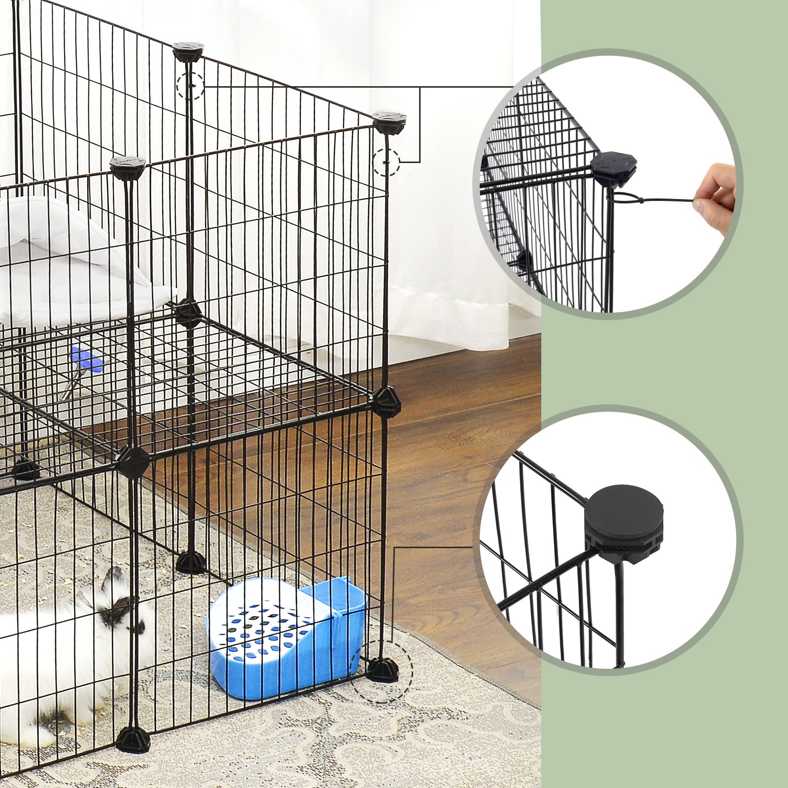 Pet Playpen with Non-Slip, Easy Assembly, Metal for storage and organisation - product gallery image 2