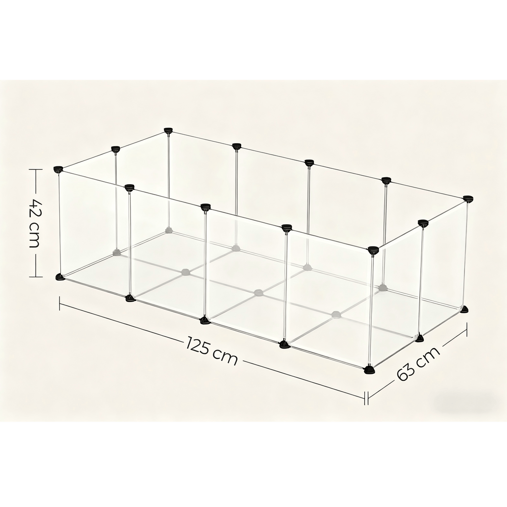 Pet Playpen with Plastic, Modular Floor Indoor Small Animal Enclosure - product gallery image 2