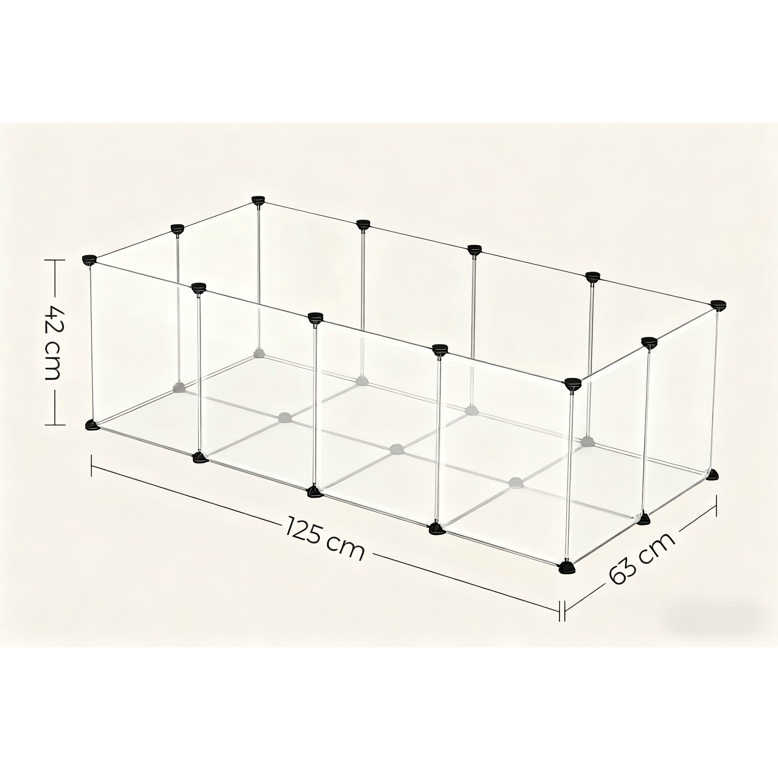 Pet Playpen with Plastic, Modular Floor Indoor Small Animal Enclosure - product gallery image 2