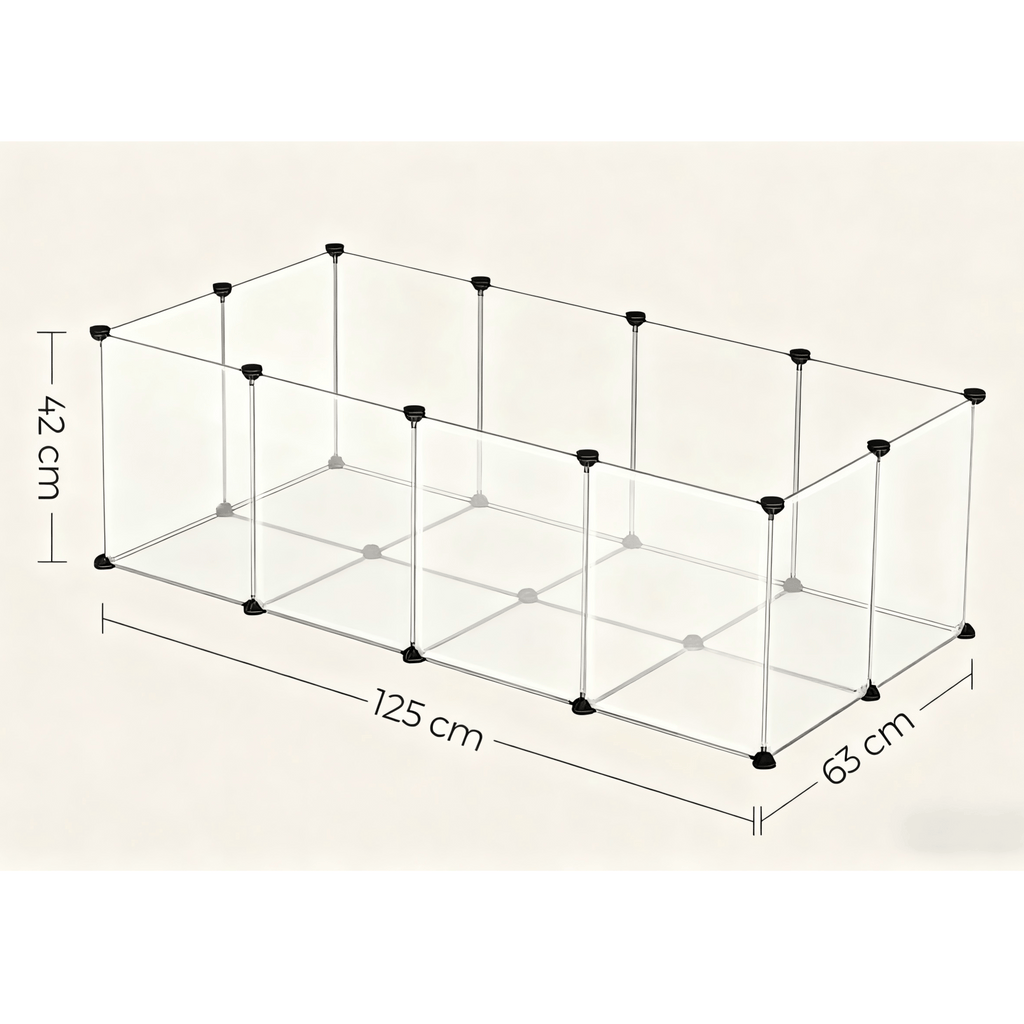 Pet Playpen with Plastic, Modular Floor Indoor Small Animal Enclosure - product gallery image 4