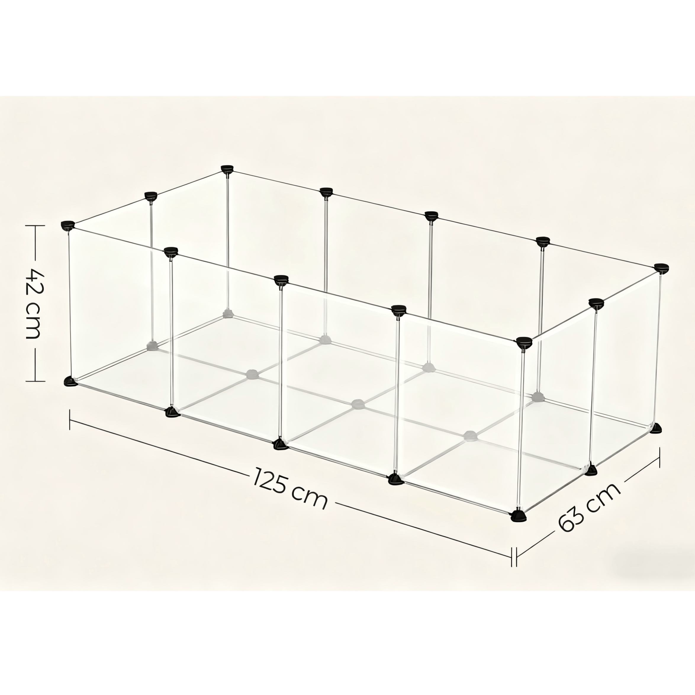 Pet Playpen with Plastic, Modular Floor Indoor Small Animal Enclosure - product gallery image 4