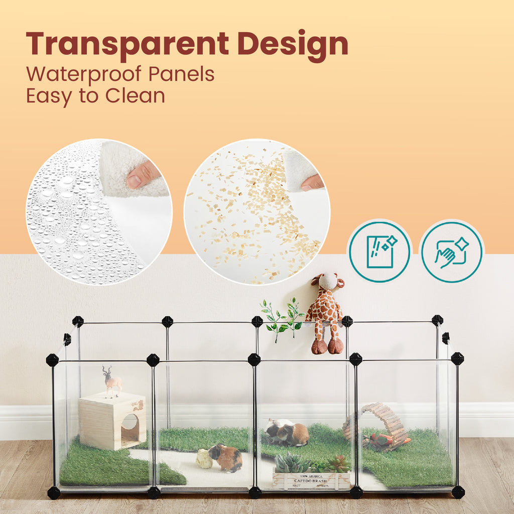 Pet Playpen with Plastic, Modular Floor Indoor Small Animal Enclosure - product gallery image 5