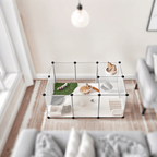 Pet Playpen with Plastic, Modular Floor Indoor Small Animal Enclosure - product gallery image 7