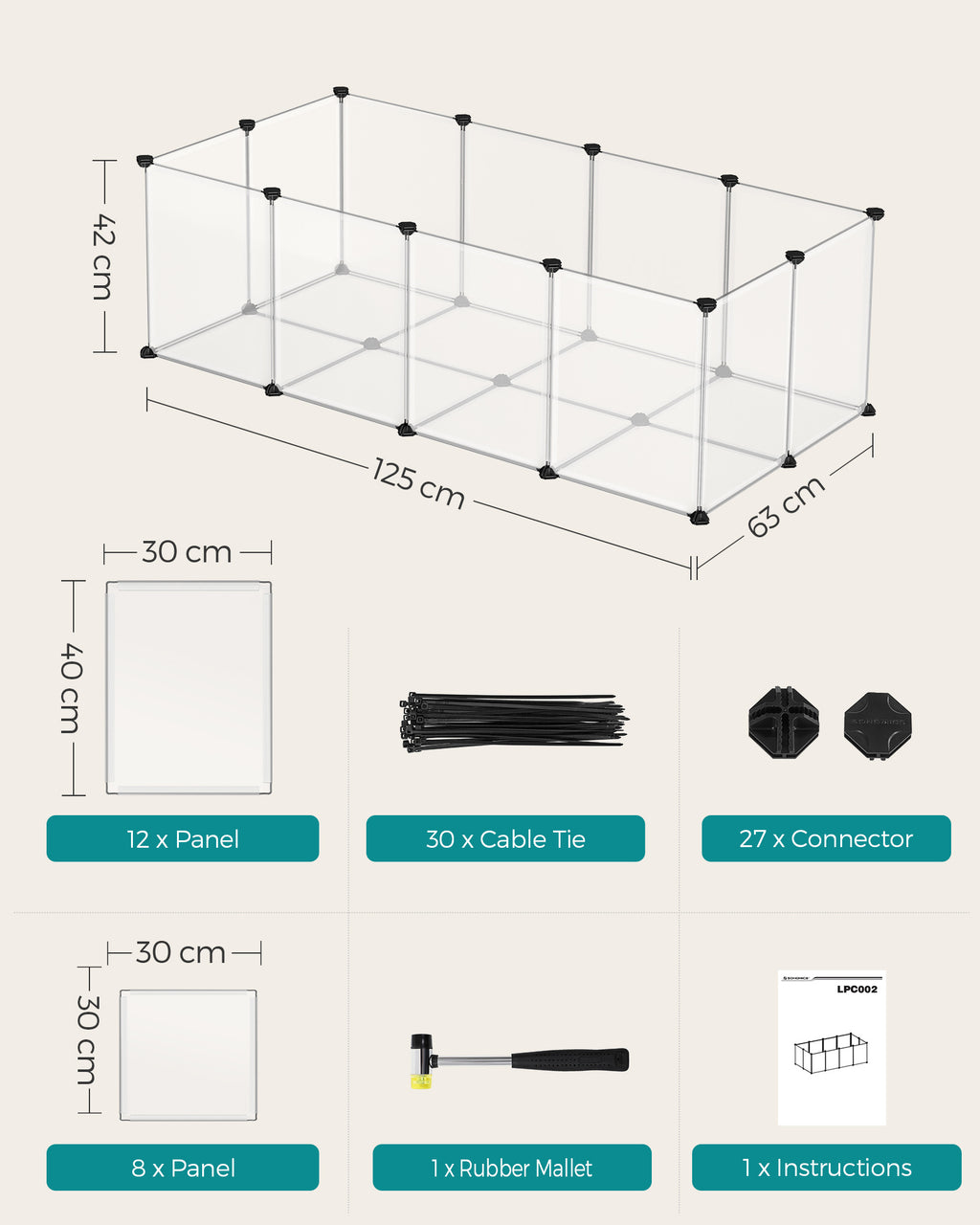Pet Playpen with Plastic, Modular Floor Indoor Small Animal Enclosure - product gallery image 8
