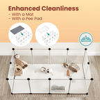 Pet Playpen with Plastic, Modular Floor Indoor Small Animal Enclosure - product gallery image 9