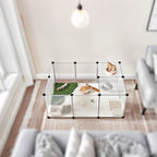 Pet Playpen with Plastic, Modular Floor Indoor Small Animal Enclosure