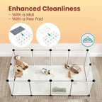 Pet Playpen with Plastic, Modular Small Floor 125x63x42cm Expandable - product gallery image 2