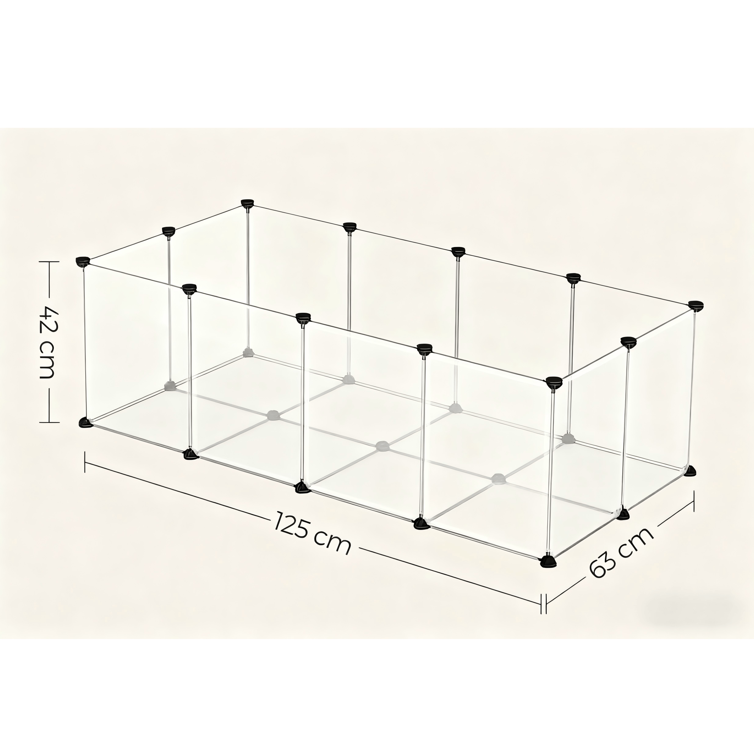 Pet Playpen with Plastic, Modular Small Floor 125x63x42cm Expandable - product gallery image 5
