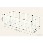 Pet Playpen with Plastic, Modular Small Floor 125x63x42cm Expandable - product gallery image 7