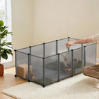 Pet Playpen with Plastic, Modular Small Floor 125x63x42cm Expandable - product gallery image 8