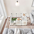 Pet Playpen with Plastic, Modular Small Floor 125x63x42cm Expandable
